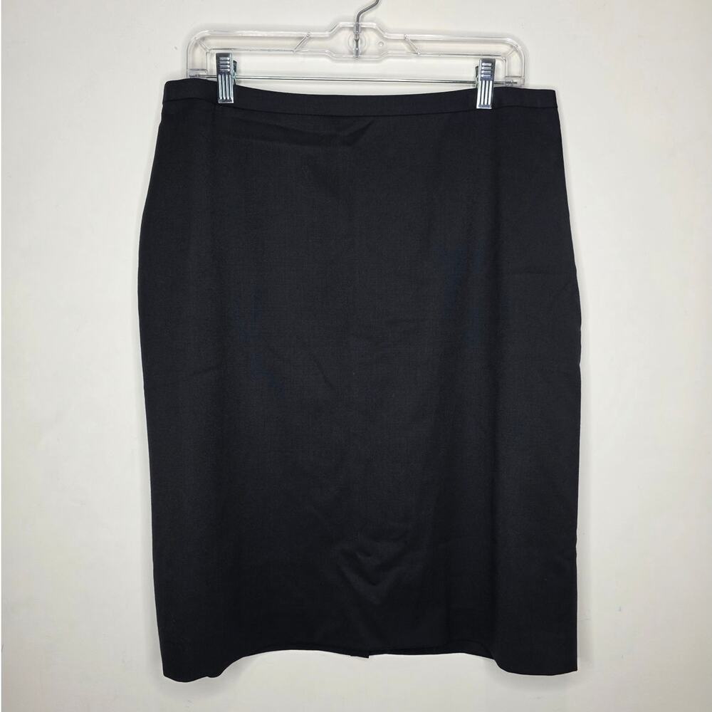 Brooks Brothers 346 black wool fully lined pencil skirt - 12 - career siren
